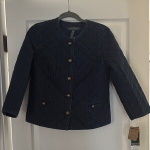 LRL Lauren Jeans Co Ralph Lauren Navy Quilted Utility Jacket S